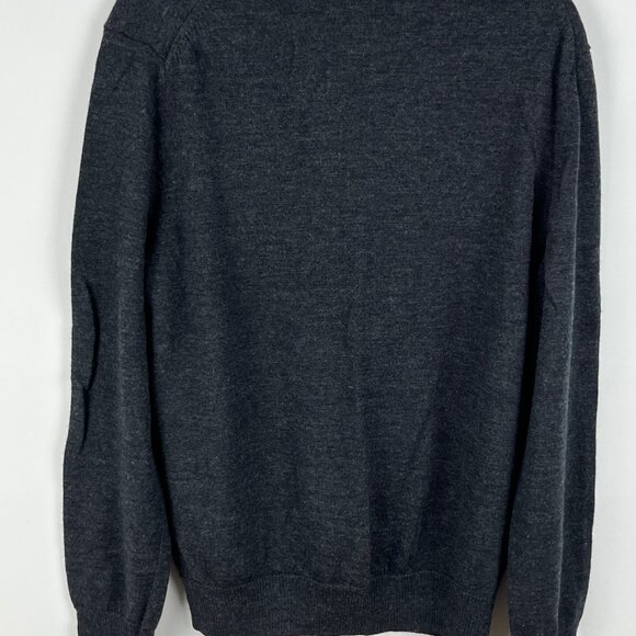 Calvin Klein Sweater Size L Gray Long Sleeve V Neck Tight Knit Merino Wool - Picture 6 of 9